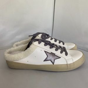 SHU SHOP PINAH White Distressed Mule Sneaker